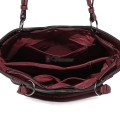 Голяма дамска ежедневна чанта от еко кожа, в цвят бордо. Код: 88001
