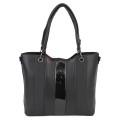 Голяма дамска ежедневна чанта от еко кожа, в черен цвят. Код: 88001