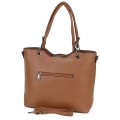 Голяма дамска ежедневна чанта от еко кожа, в кафяв цвят. Код: 88001