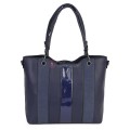 Голяма дамска ежедневна чанта от еко кожа, в тъмносин цвят. Код: 88001