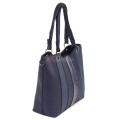 Голяма дамска ежедневна чанта от еко кожа, в тъмносин цвят. Код: 88001