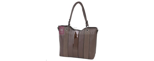 Голяма дамска ежедневна чанта от еко кожа, в тъмнокафяв цвят. Код: 88001