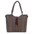 Голяма дамска ежедневна чанта от еко кожа, в тъмнокафяв цвят. Код: 88001
