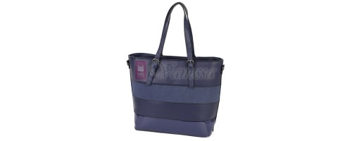 Голяма дамска ежедневна чанта от еко кожа, в тъмносин цвят. Код: 88007