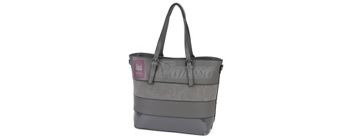 Голяма дамска ежедневна чанта от еко кожа, в сив цвят. Код: 88007