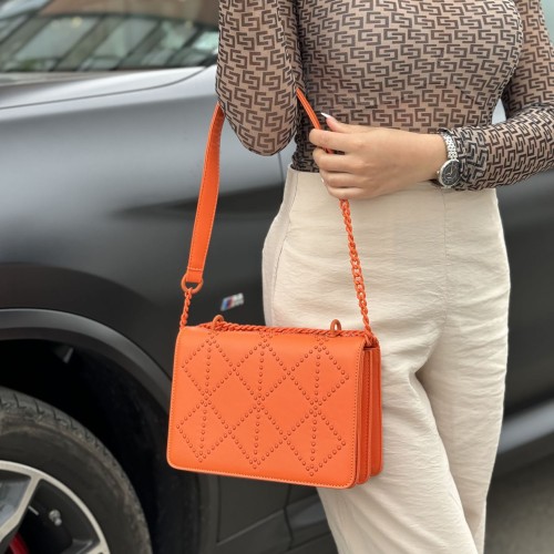 Дамска чанта от еко кожа в оранжев цвят Код: 8813