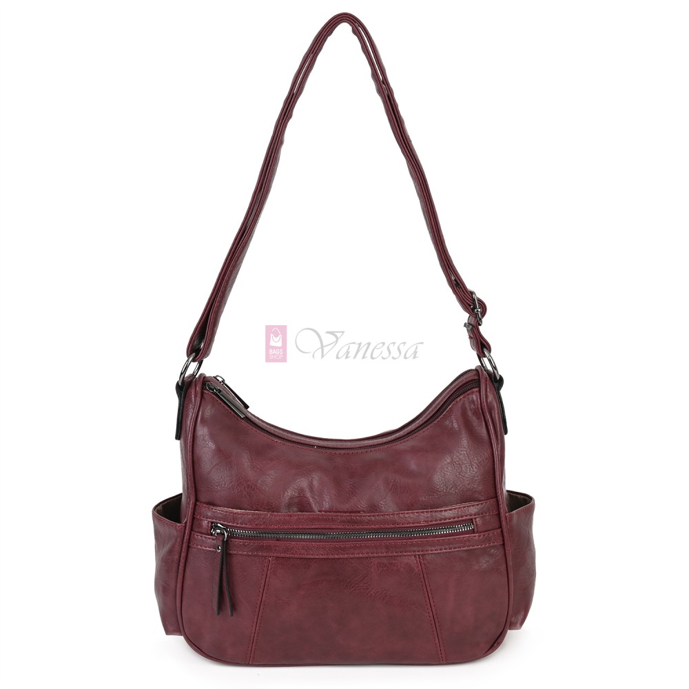 Дамска ежедневна чанта от екологична кожа, в цвят бордо Код: 8829