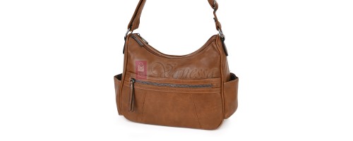 Дамска ежедневна чанта от екологична кожа, в кафяв цвят Код: 8829