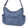Дамска ежедневна чанта от екологична кожа, в син цвят Код: 8829