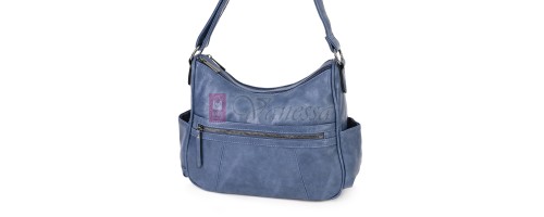 Дамска ежедневна чанта от екологична кожа, в син цвят Код: 8829