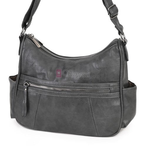 Дамска ежедневна чанта от екологична кожа, в сив цвят Код: 8829