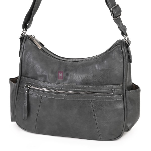 Дамска ежедневна чанта от екологична кожа, в сив цвят Код: 8829