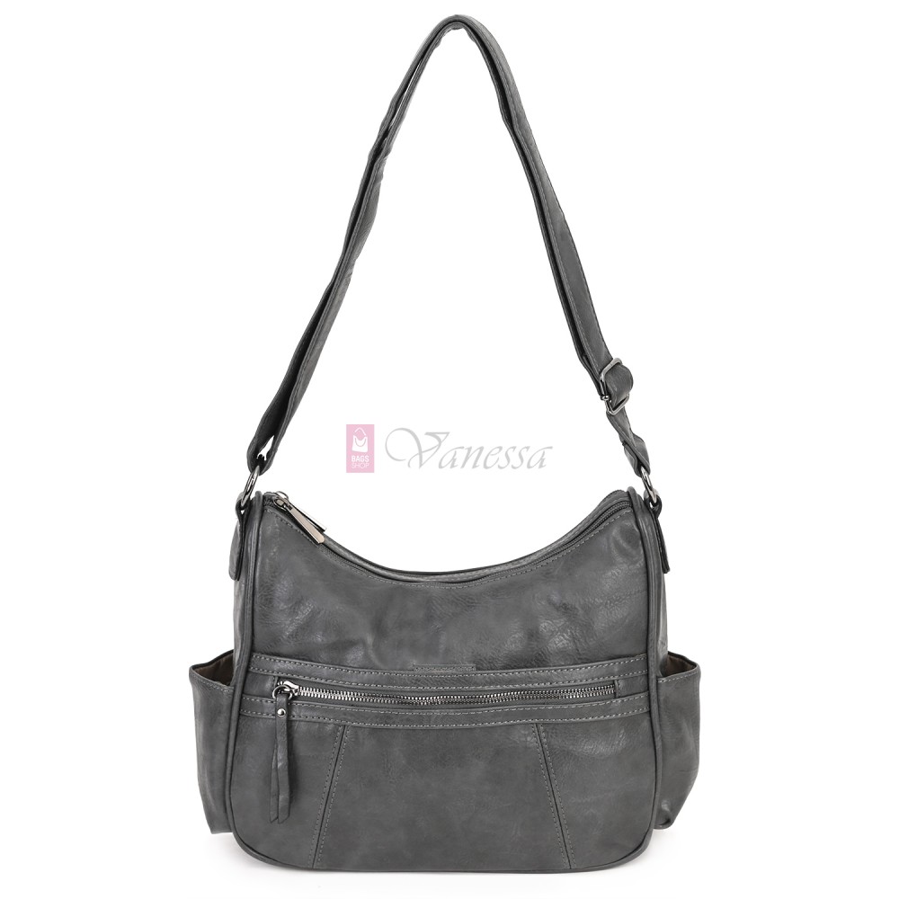 Дамска ежедневна чанта от екологична кожа, в сив цвят Код: 8829