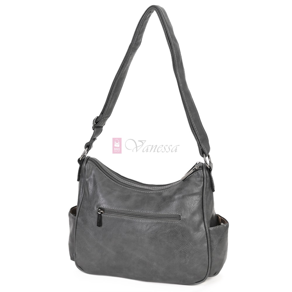 Дамска ежедневна чанта от екологична кожа, в сив цвят Код: 8829