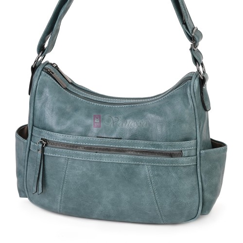 Дамска ежедневна чанта от екологична кожа, в цвят тюркоаз Код: 8829