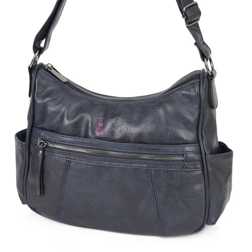 Дамска ежедневна чанта от екологична кожа, в тъмносин цвят Код: 8829