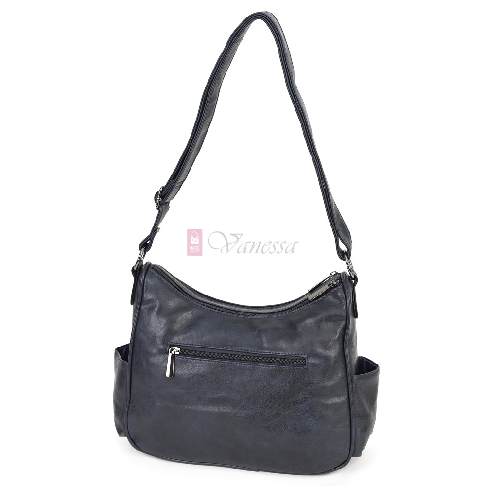 Дамска ежедневна чанта от екологична кожа, в тъмносин цвят Код: 8829