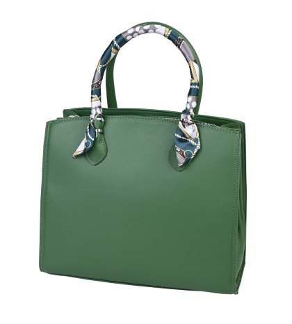 Елегантна дамска чанта от еко кожа в зелен цвят Код: 8835