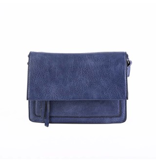 Дамска чанта от еко кожа с дълга дръжка - тъмно синя - Код : 8985 