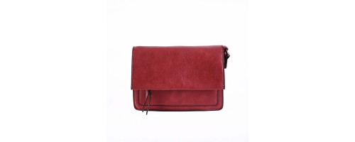 Дамска чанта от еко кожа с дълга дръжка в червен цвят. Код : 8985