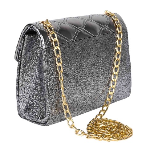 Oфициална дамска чанта в тъмно сребрист цвят. Код: 900