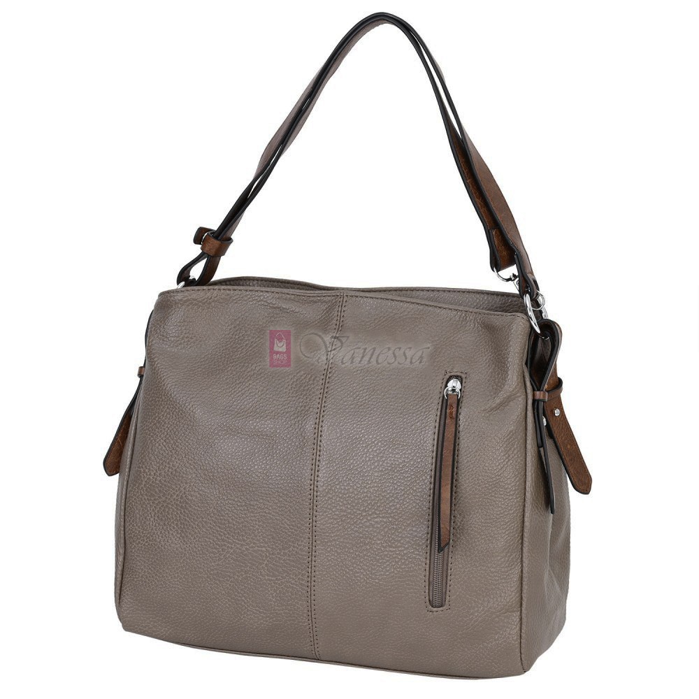 Дамска чанта от висококачествена еко кожа в тъмнобежов цвят Код: 90001