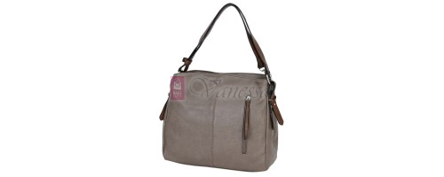 Дамска чанта от висококачествена еко кожа в тъмнобежов цвят Код: 90001