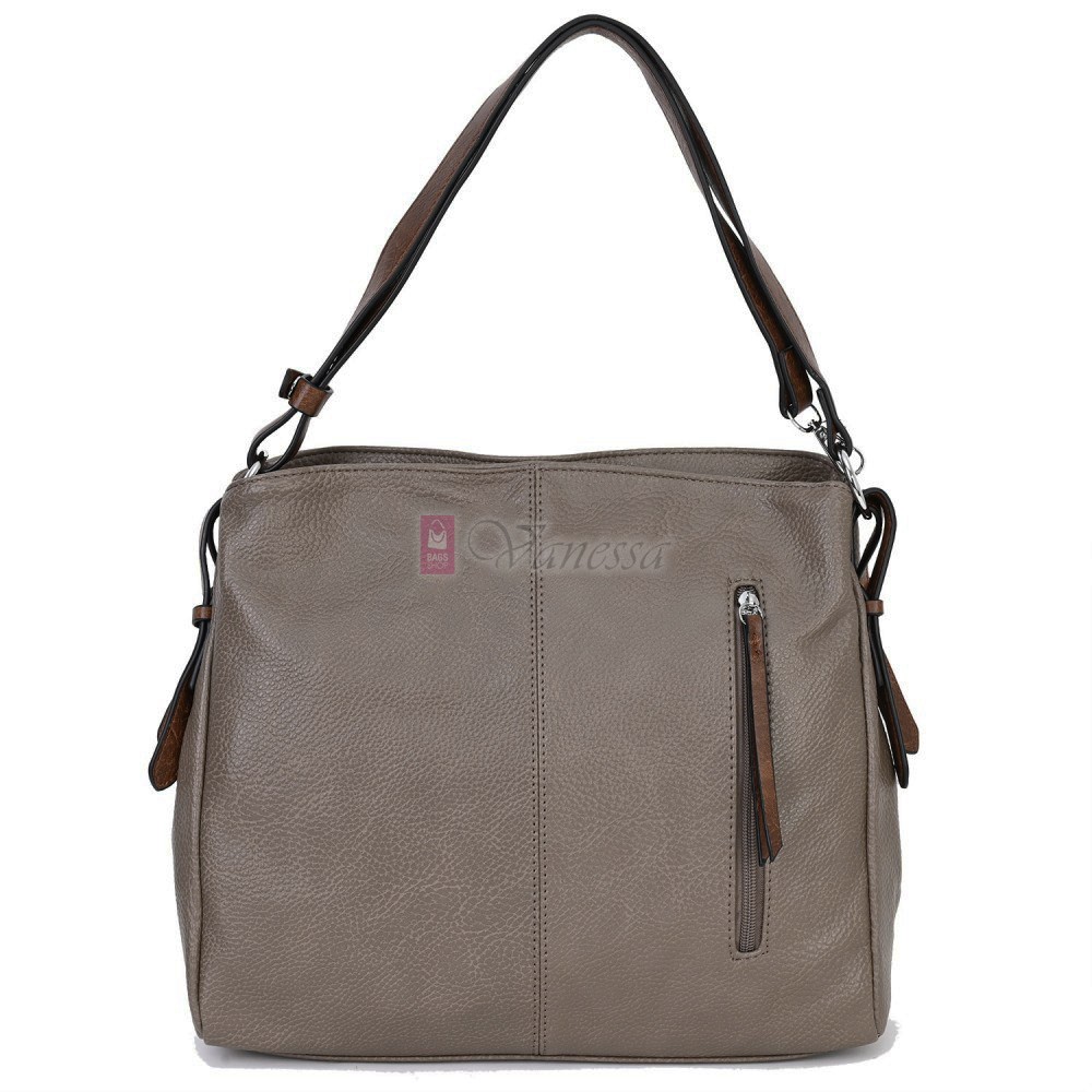 Дамска чанта от висококачествена еко кожа в тъмнобежов цвят Код: 90001