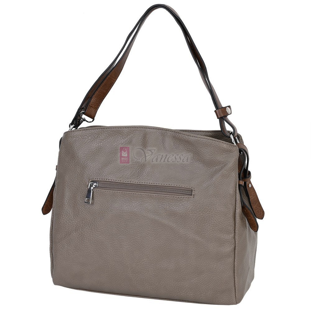 Дамска чанта от висококачествена еко кожа в тъмнобежов цвят Код: 90001