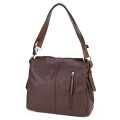 Дамска чанта от висококачествена еко кожа в тъмнокафяв цвят Код: 90001