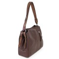 Дамска чанта от висококачествена еко кожа в тъмнокафяв цвят Код: 90001