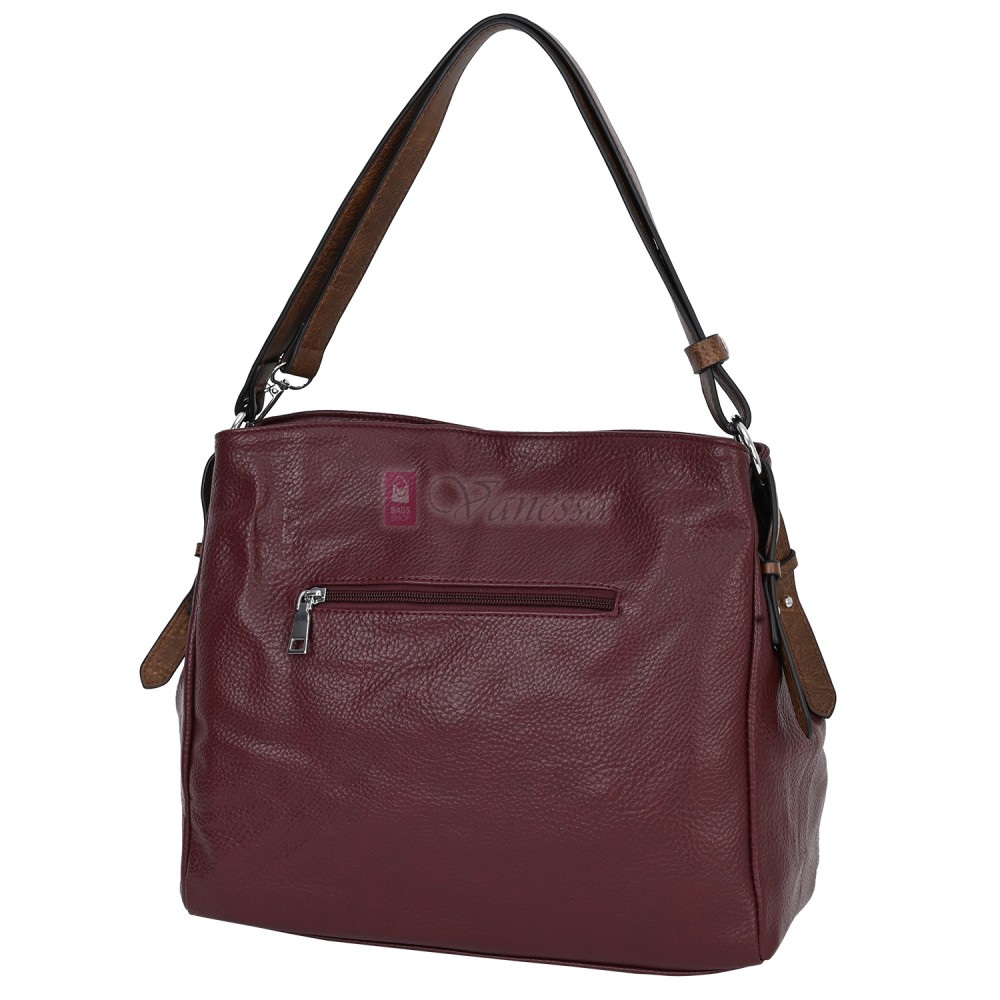 Дамска чанта от висококачествена еко кожа в цвят бордо. Код: 90001