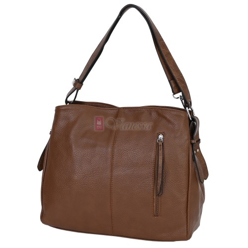 Дамска чанта от висококачествена еко кожа в кафяв цвят Код: 90001