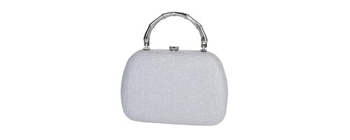 Вечерна дамска чанта от текстил в сребрист цвят. Код: 9001