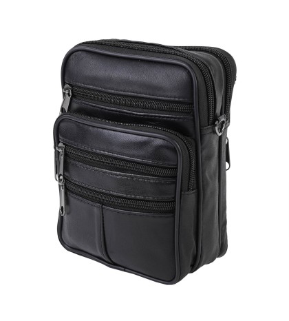 Мъжка чанта от естествена кожа в черен цвят Код: M9003