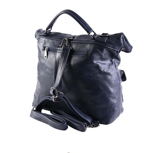 Дамска раница/чанта от еко кожа - тъмно син цвят. Код: 9016