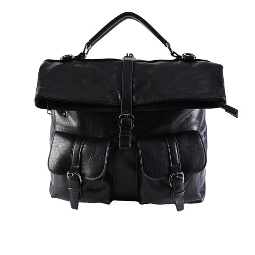 Дамска раница/чанта от еко кожа - черен цвят. Код: 9016