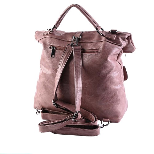 Дамска раница/чанта от еко кожа - розов цвят. Код: 9016