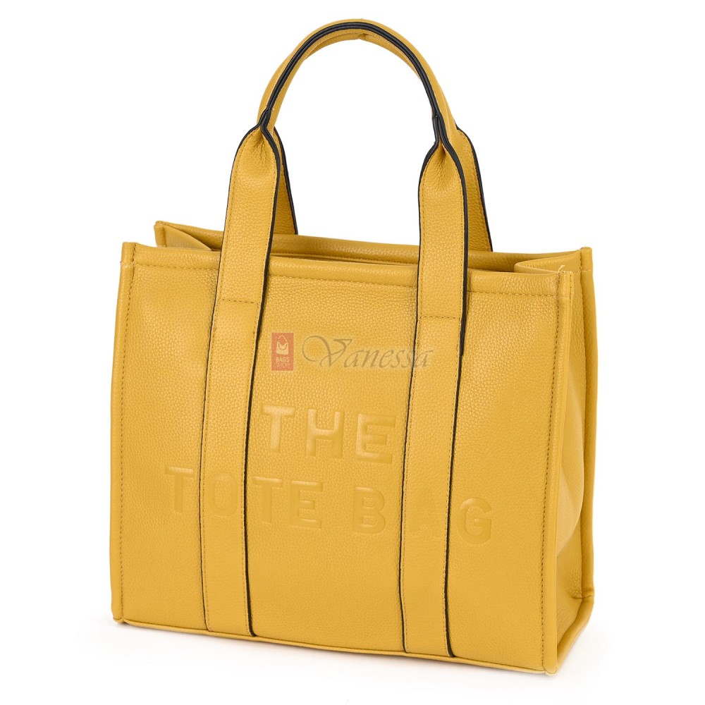 Дамска чанта от екологична кожа в жълт цвят. Код: 90180