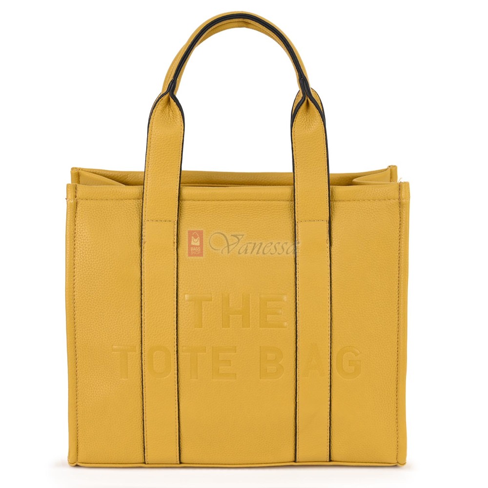 Дамска чанта от екологична кожа в жълт цвят. Код: 90180