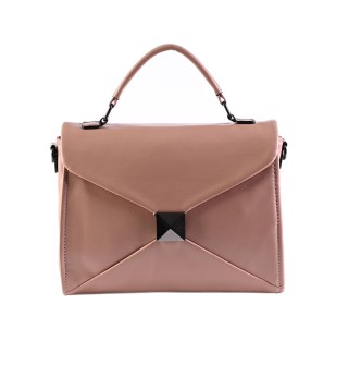 Дамска чанта през рамо от еко кожа в розов цвят. Код: 9019