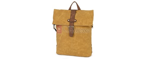 Голяма дамска раница от велур, в жълт цвят. Код: 90208-9