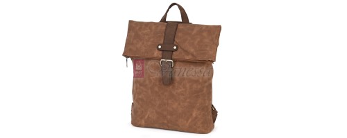 Голяма дамска раница от велур, в кафяв цвят. Код: 90208-9