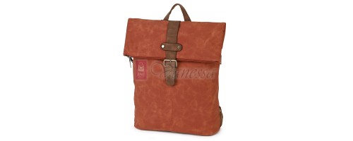 Голяма дамска раница от велур, в оранжев цвят. Код: 90208-9