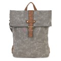 Голяма дамска раница от велур, в сив цвят. Код: 90208-9