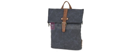 Голяма дамска раница от велур, в тъмносин цвят. Код: 90208-9