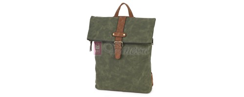 Голяма дамска раница от велур, в зелен цвят. Код: 90208-9