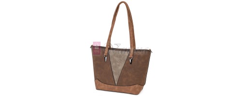 Дамска ежедневна чанта от велур в кафяв цвят. Код: 90313  Дамска ежедневна чанта от велур в кафяв цвят. Код: 90313