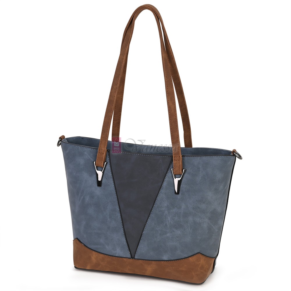 Дамска ежедневна чанта от велур в син цвят. Код: 90313  Дамска ежедневна чанта от велур в син цвят. Код: 90313