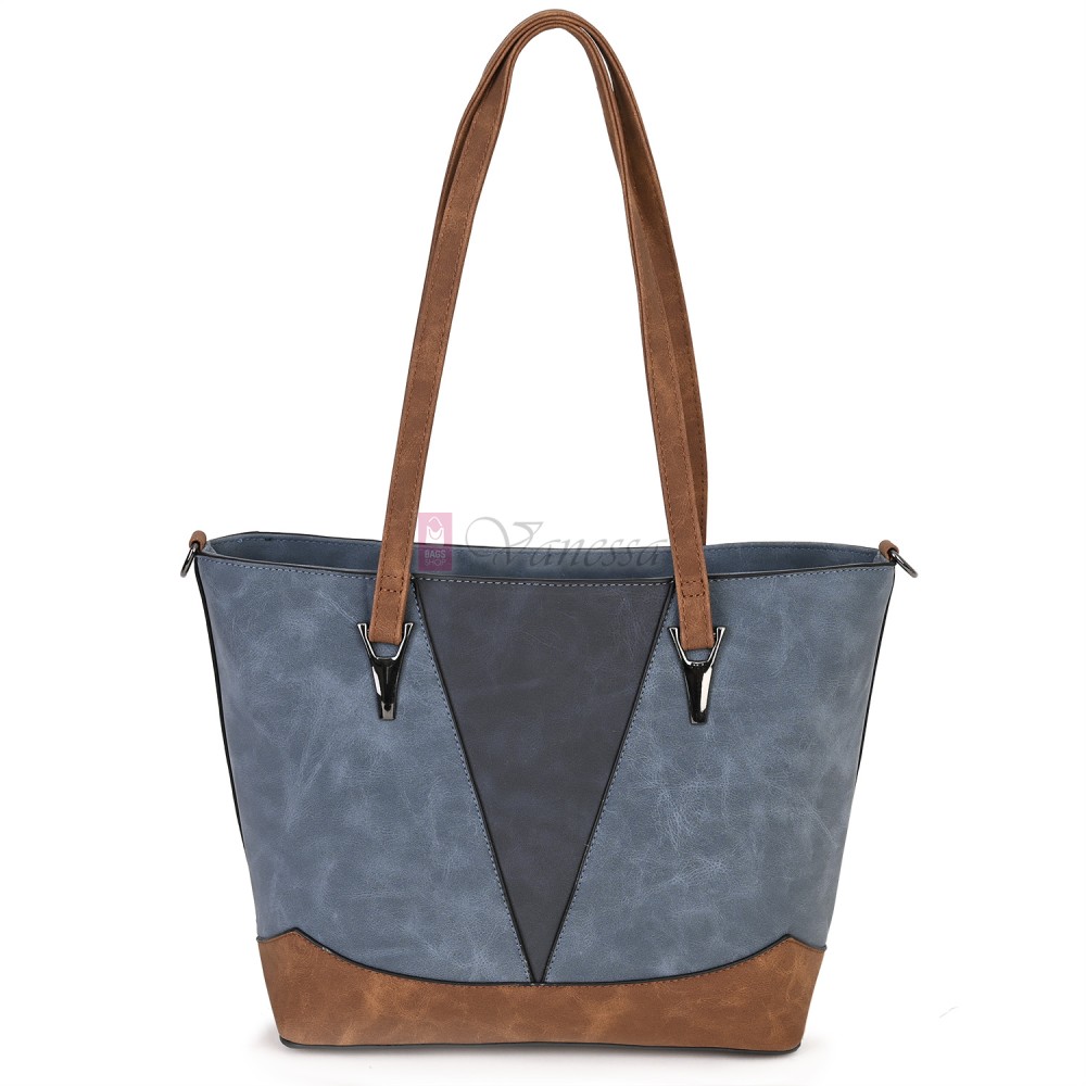 Дамска ежедневна чанта от велур в син цвят. Код: 90313  Дамска ежедневна чанта от велур в син цвят. Код: 90313